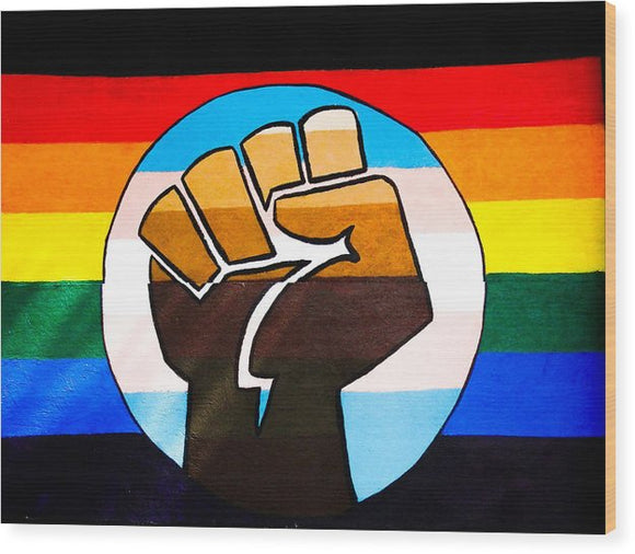 BLM Pride Fist - Wood Print