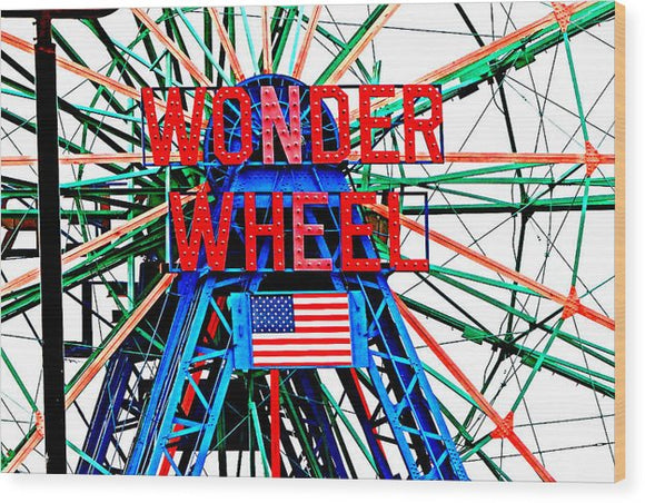 Wonder Wheel - Wood Print